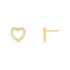 Gold Pavé Heart Outline Stud Earring - Adina Eden's Jewels
