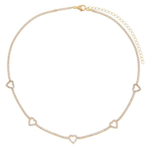  CZ Open Heart Tennis Choker - Adina Eden's Jewels