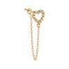 14K Gold / Single CZ Open Heart Chain Stud Earring 14K - Adina Eden's Jewels