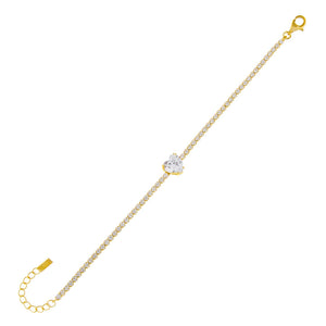  CZ Heart Stone Tennis Bracelet - Adina Eden's Jewels