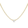 Gold CZ Heart Stone Tennis Necklace - Adina Eden's Jewels