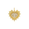 Gold Pave Evil Eye Heart Medallion Necklace Charm - Adina Eden's Jewels