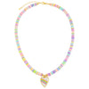  Rainbow Heart Pastel Beaded Necklace - Adina Eden's Jewels