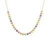 Multi-Color Colored Bezel Hearts Tennis Necklace - Adina Eden's Jewels