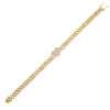 Gold Pavé Heart Chain Link Bracelet - Adina Eden's Jewels