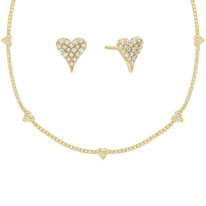 Gold Pavé Heart Tennis Valentine's Combo Set - Adina Eden's Jewels