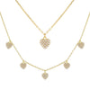 Pearl White Pearl Heart Necklace Combo Set - Adina Eden's Jewels