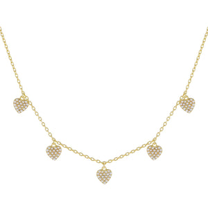 Pearl White Pearl Multi Heart Necklace - Adina Eden's Jewels