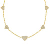 Gold Pavé Multi Heart Figaro Choker - Adina Eden's Jewels