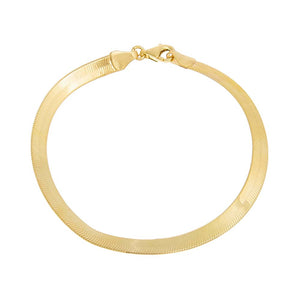 14K Gold / 5 MM Thick Herringbone Bracelet 14K - Adina Eden's Jewels