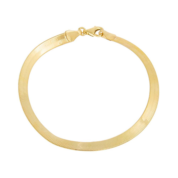 14K Gold / 5 MM Thick Herringbone Bracelet 14K - Adina Eden's Jewels