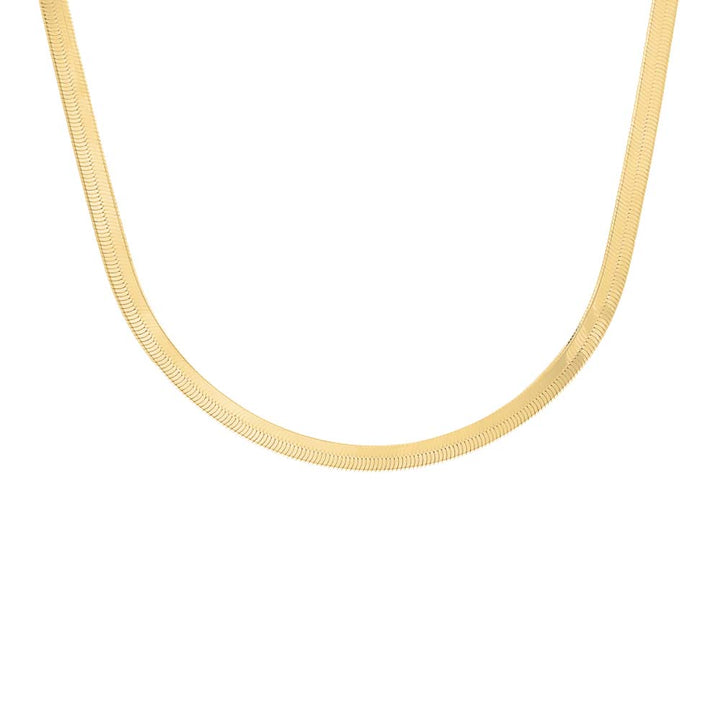 14K Gold / 5 MM / 16" Herringbone Chain Necklace 14K - Adina Eden's Jewels