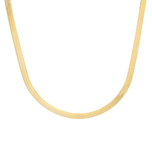 14K Gold / 5 MM / 18" Herringbone Chain Necklace 14K - Adina Eden's Jewels