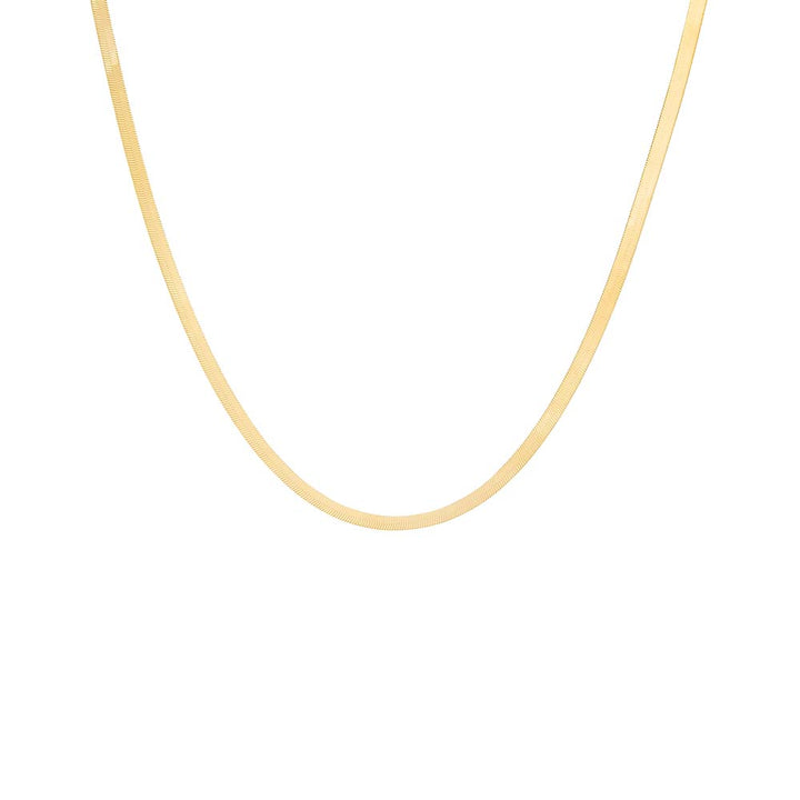 14K Gold / 3 MM / 16" Herringbone Chain Necklace 14K - Adina Eden's Jewels