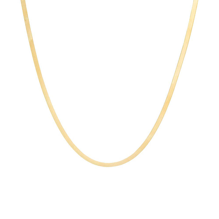 14K Gold / 3 MM / 18" Herringbone Chain Necklace 14K - Adina Eden's Jewels