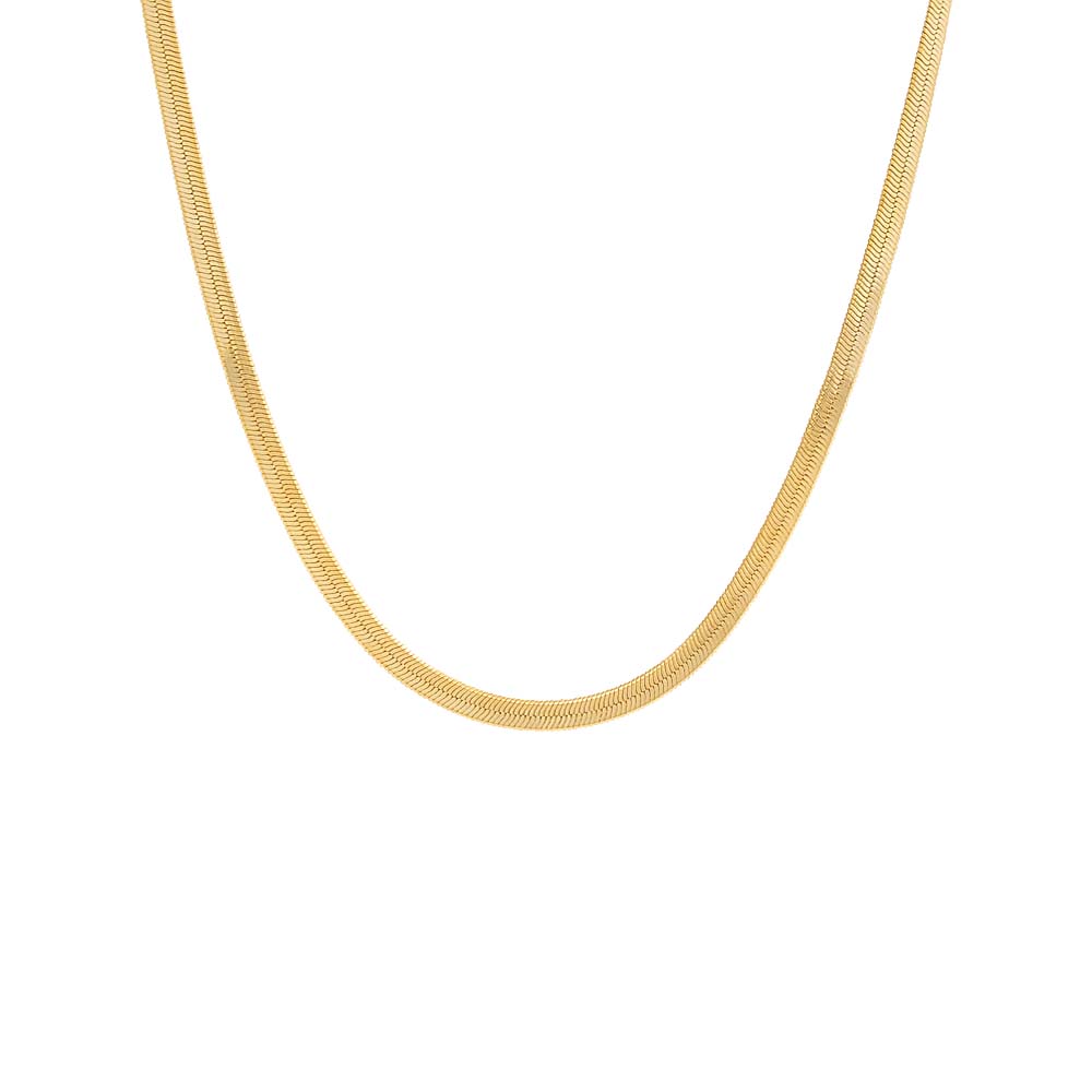 Gold / 4 MM Herringbone Choker - Adina Eden's Jewels