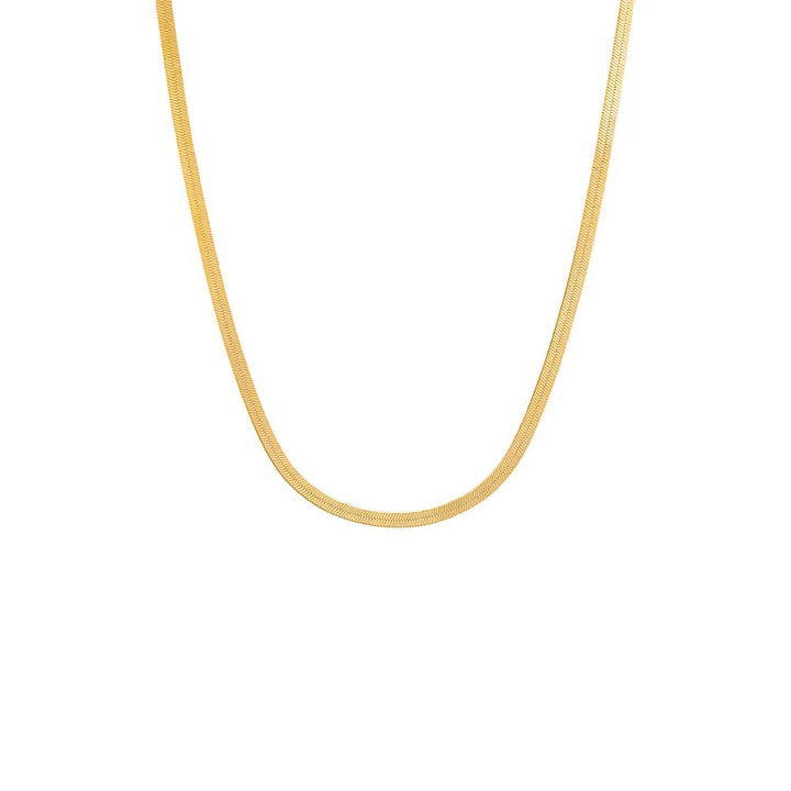 Gold / 18" Herringbone Chain Necklace - Adina Eden's Jewels