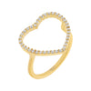 Gold / 6 CZ Large Open Heart Ring - Adina Eden's Jewels