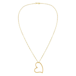  Open Heart Figaro Necklace 14K - Adina Eden's Jewels