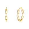 Gold Pavé Double Link Hoop Earring - Adina Eden's Jewels