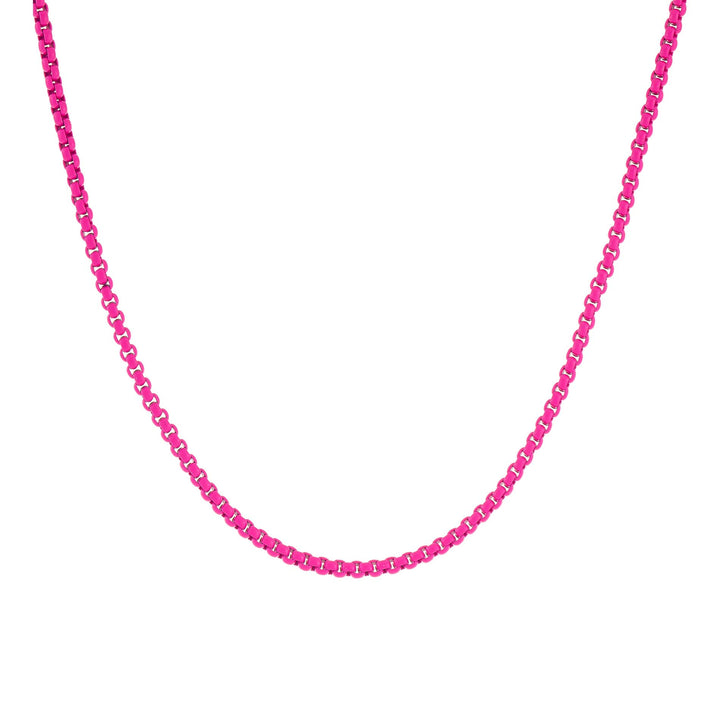 Neon Pink / 2.5 MM Pink Enamel Rope Chain Necklace - Adina Eden's Jewels