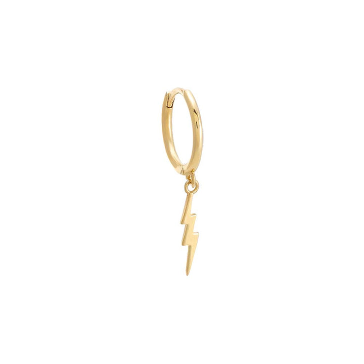 14K Gold / Single Lightning Bolt Huggie Earring 14K - Adina Eden's Jewels