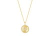 Gold / D Pavé Initial Fluted Medallion Necklace - Adina Eden's Jewels