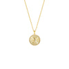 Gold / J Pavé Initial Fluted Medallion Necklace - Adina Eden's Jewels