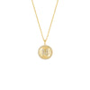 Gold / M Pavé Initial Fluted Medallion Necklace - Adina Eden's Jewels