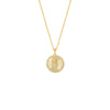 Gold / N Pavé Initial Fluted Medallion Necklace - Adina Eden's Jewels