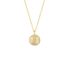 Gold / S Pavé Initial Fluted Medallion Necklace - Adina Eden's Jewels