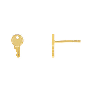 Gold Tiny Key Stud Earring - Adina Eden's Jewels