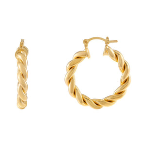 Gold Twisted Rope Hoop Earring - Adina Eden's Jewels