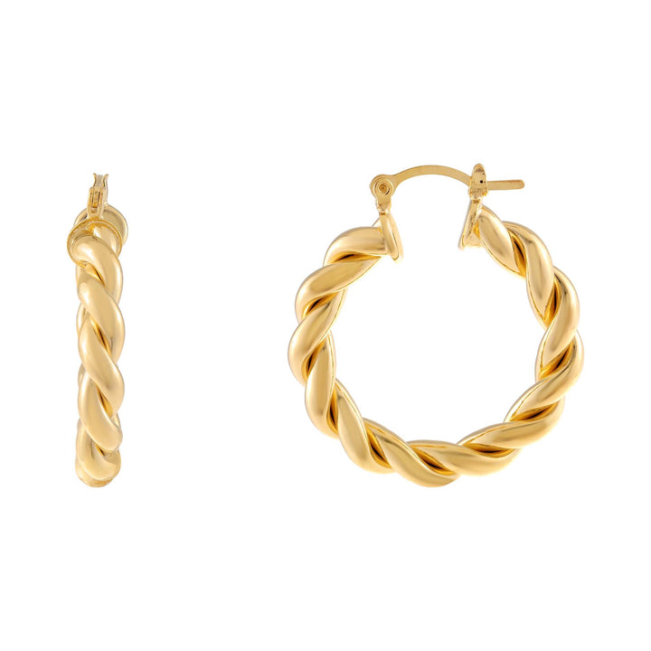 Gold Twisted Rope Hoop Earring - Adina Eden's Jewels