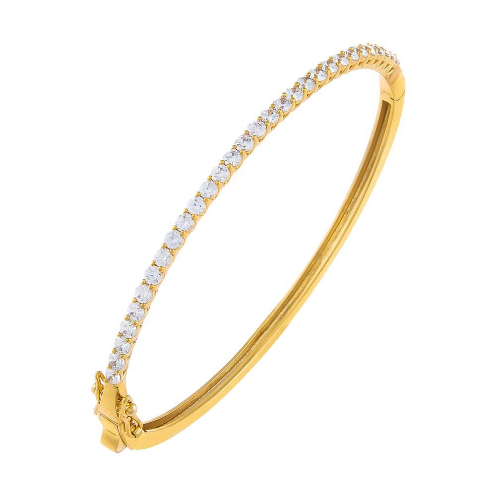 Gold / 2 MM Classic Tennis Bangle - Adina Eden's Jewels