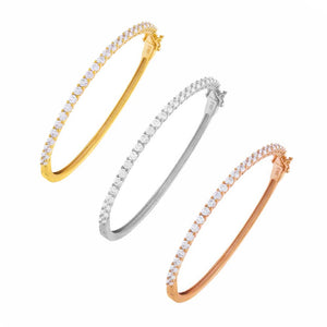 Tri Color / 3 MM The Trio Tennis Bangle Combo Set - Adina Eden's Jewels