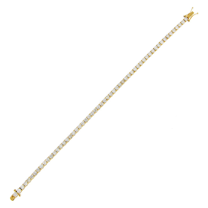 14K Gold / 7" / 5 Diamond Tennis Bracelet 14K - Adina Eden's Jewels