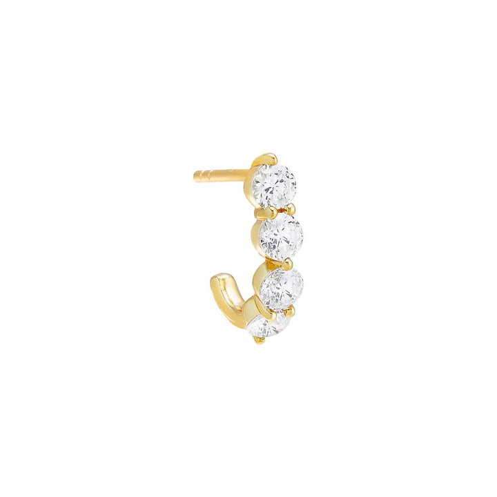 Gold / Single Chunky CZ Stud Earring - Adina Eden's Jewels