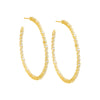 Gold Thin Scattered CZ Hoop Earring - Adina Eden's Jewels