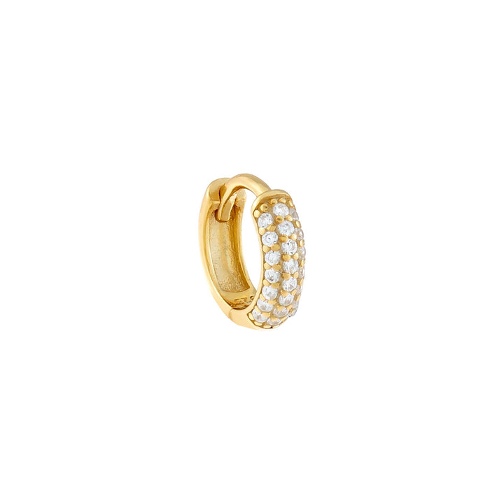 Gold / Single Pavé Wide Cartilage Earring - Adina Eden's Jewels