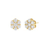Gold / 9 MM Crystal Flower Stud Earring - Adina Eden's Jewels