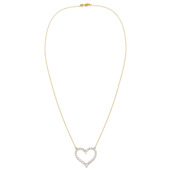  Large Diamond Heart Necklace 14K - Adina Eden's Jewels