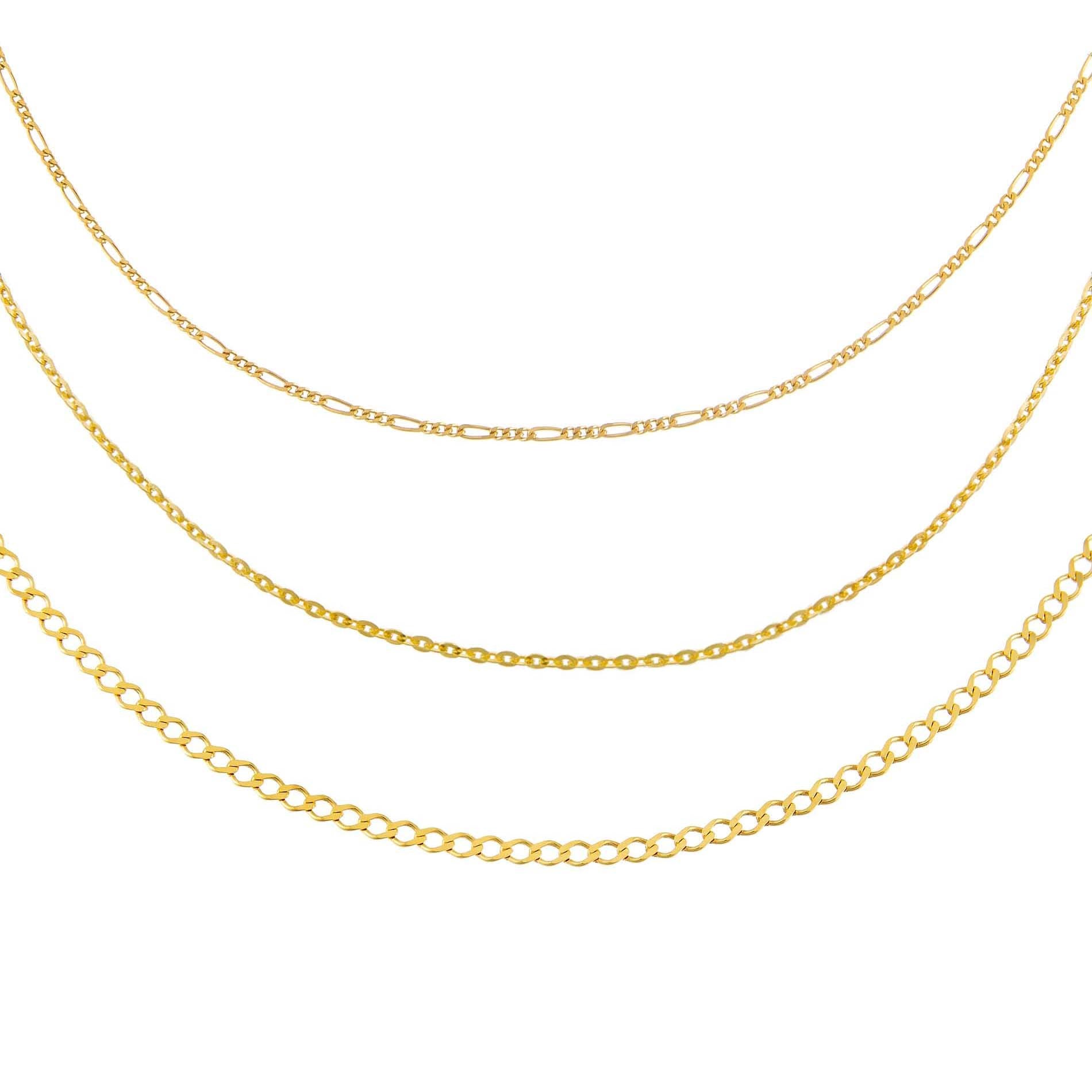 Three Set Chain Triple Chain Necklace Combo Set | Adina Eden Jewels