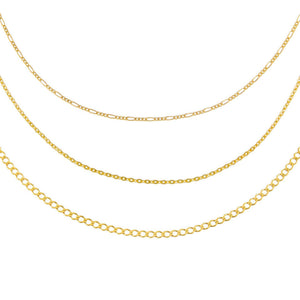 Gold Triple Chain Necklace Combo Set - Adina Eden's Jewels