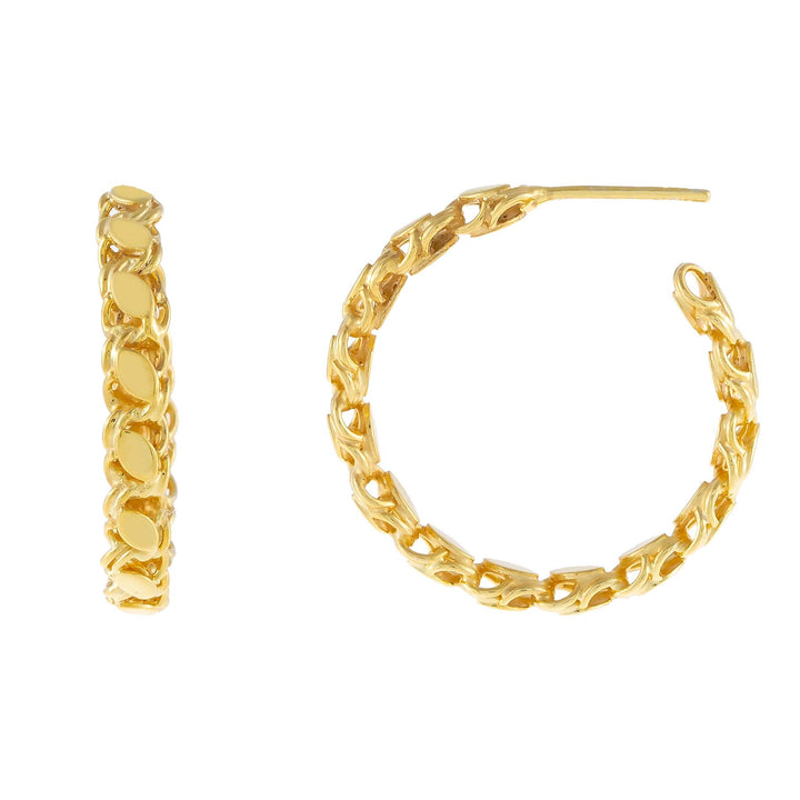 Gold / 30 MM Harem Chain Hoop Earring - Adina Eden's Jewels