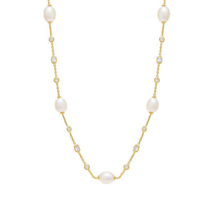 Pearl White Pearl Diamond By The Yard Necklace - Adina Eden's Jewels