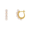 Pearl White Thin Multi Pearl Huggie Earring - Adina Eden's Jewels