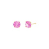 Sapphire Pink Solitaire Round Stud Earrings - Adina Eden's Jewels