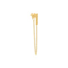 14K Gold / Single Mini Solid Bar Chain Drop Stud Earring 14K - Adina Eden's Jewels