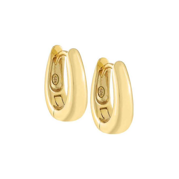 Gold Chunky Solid Hoop Earring - Adina Eden's Jewels